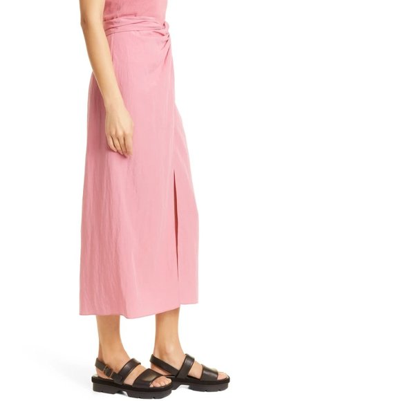 VINCE Knot Front Midi Skirt, Small - Picture 4 of 12
